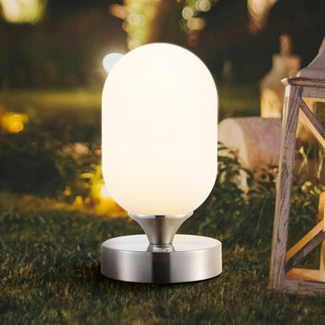Eli 8" Bohemian Farmhouse Iron Rechargeable Integrated LED Table Lamp - JONATHAN Y